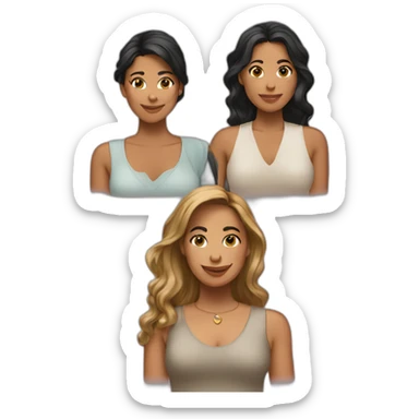 3 latin female friends sticker