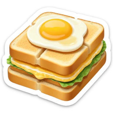 japanese mushy egg sandwich on stick bread sticker