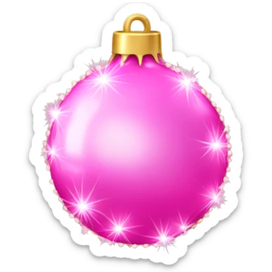 pink christmas bulb bling sticker