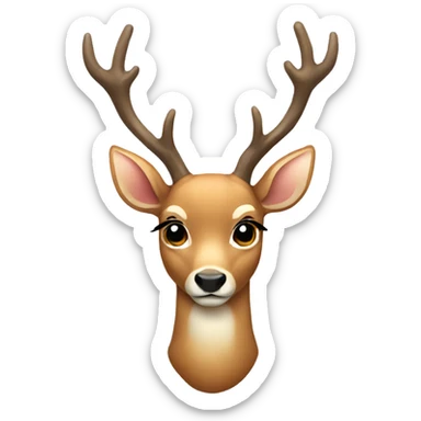 deer with a white bow sticker