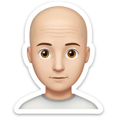 Gay men bald head white and brown hair white guy sticker