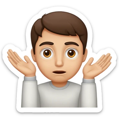 Ojos grandes y temblorosos, 
	•	Cejas levantadas 
	•	Boca entreabierta
	•	Mejillas sonrojadas
	•	Manos juntas  sticker