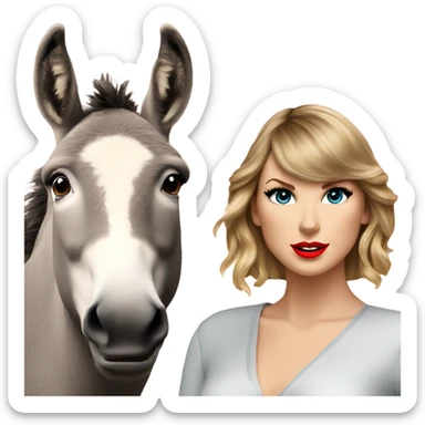 Taylor Swift and a donkey sticker