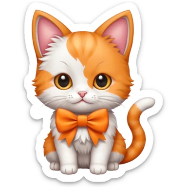 Котёнок с бантиком sticker