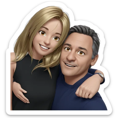 smiling girl and boy duo sticker