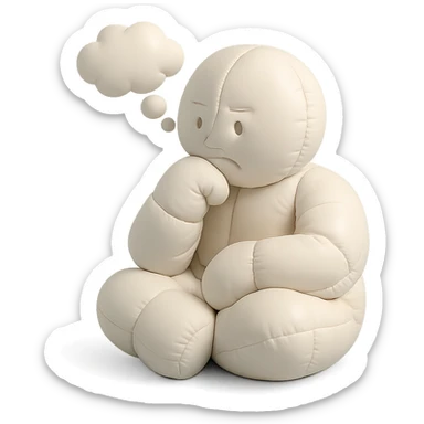 doodle person thinking sticker