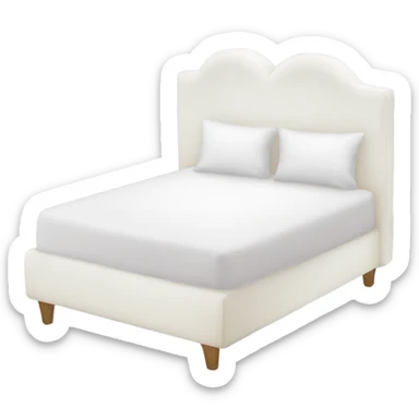 White ombre heart shaped bed  sticker
