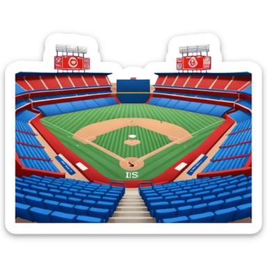 baseball stadium blue (#00A3E0) and red (#F9423A) sticker