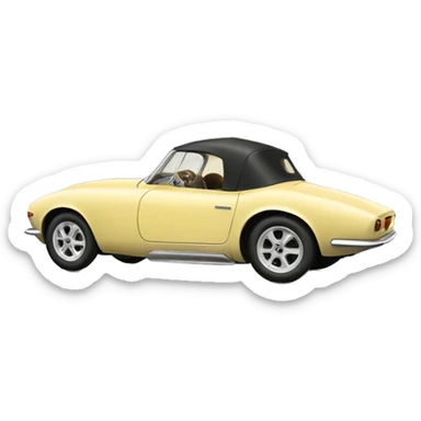 Light yellow vintage sports car sticker