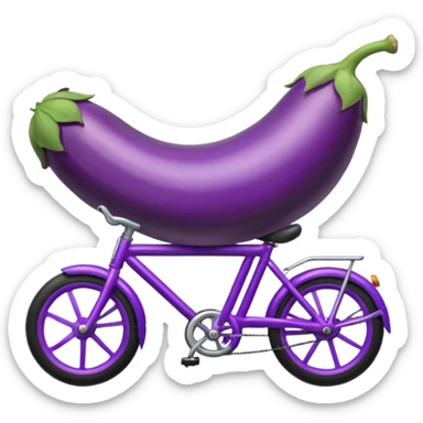 eggplant on bike sticker