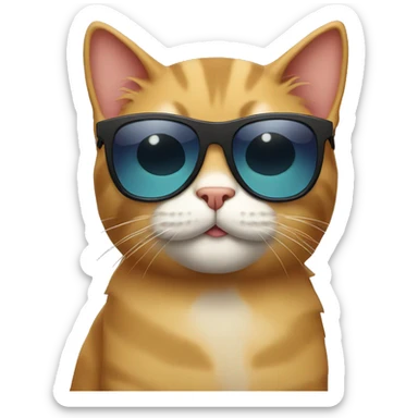 Cat with sunglasses sticker