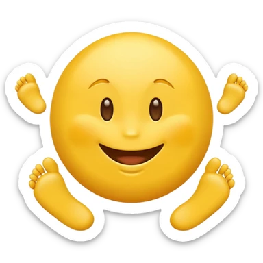 Happy Yellow Emoji Face with Feet sticker