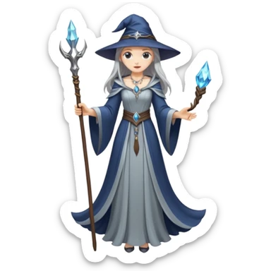 portrait of Elegant sorceress – Long dress, staff





 sticker