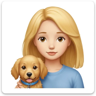 girl and her pet dog sticker
