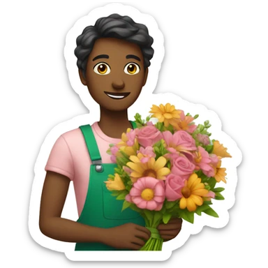 Florist with a bouquet sticker