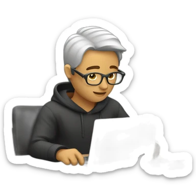 a person editing videos sticker