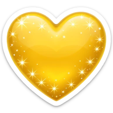 Yellow heart with sparkles sticker