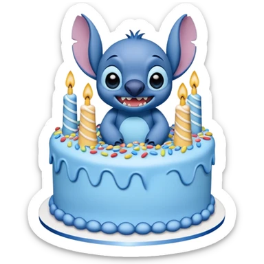 Birthday cake with stitch on top sticker