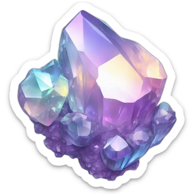 Iridescent crystal cluster sticker