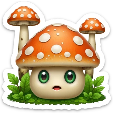 mushrooms with eyes sticker