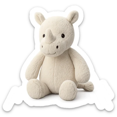 jellycat stuffed plush baby white rhinoceros sticker