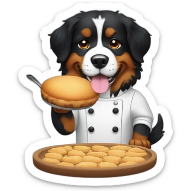 bernese mountain dog baking chef sticker