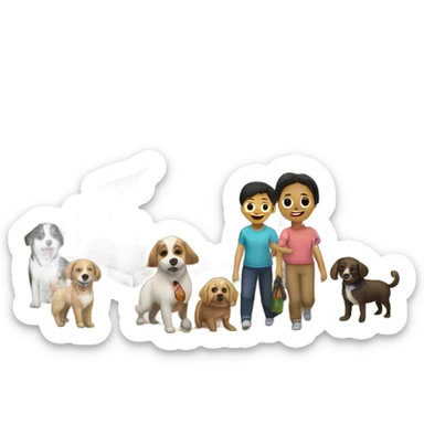 mountain house with 6 friends, 2 babies, 1 toddler and 2 dogs sticker