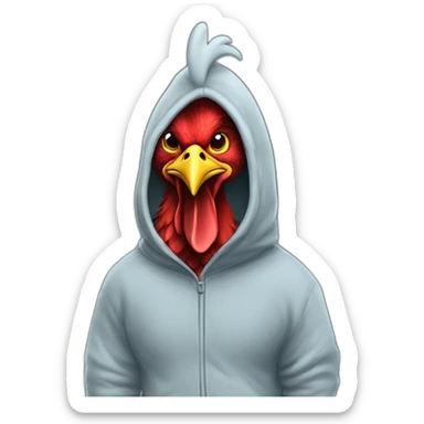 rooster in shark onesie suit sticker