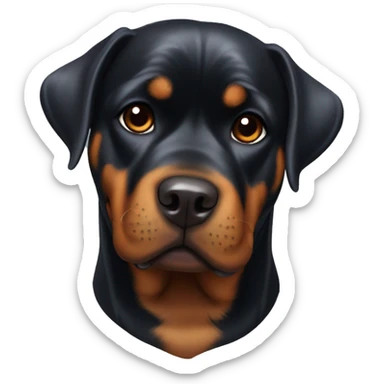 Rottweiler with bow on head sticker