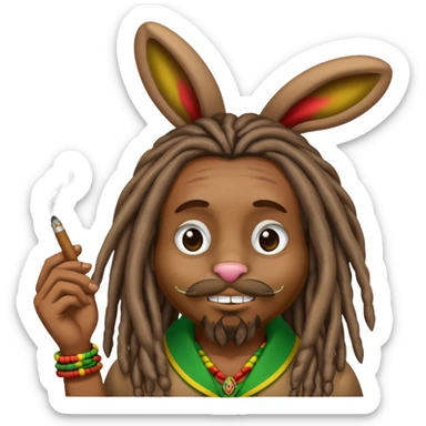 rasta easter bunny smoking sticker