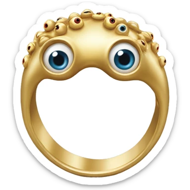 thin gold ring studded with eyeballs sticker