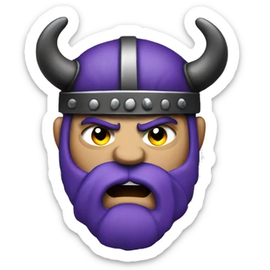 Angry Viking purple and black sticker