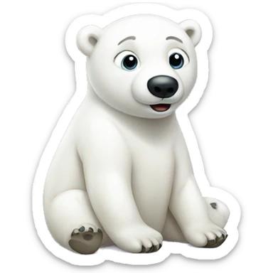 Cute polar bear sticker