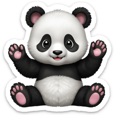 Cute panda cub saying hello  sticker