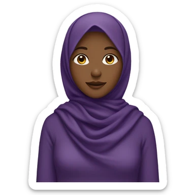 Girl in a purple hijab sticker