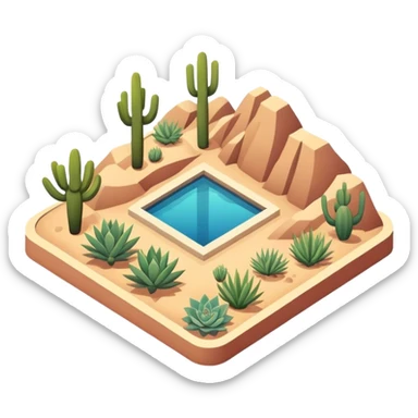 Desert botanical garden, isometric  sticker