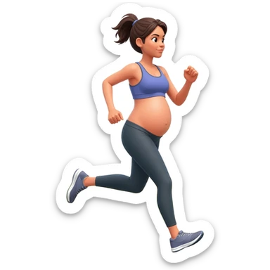 pregnant women runinng sticker