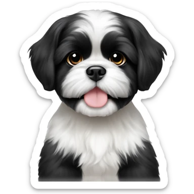 Black and white Shih Tzu puppy  sticker