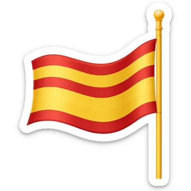 A yellow flag with three red stripes  sticker