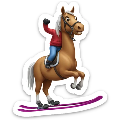 Horse on skis sticker