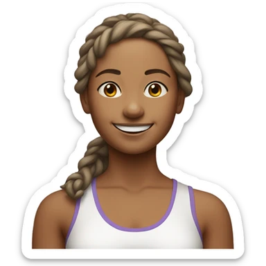smiling girl in yoga outfit sticker
