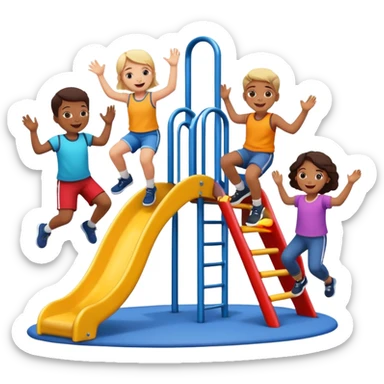 Kinderspielsplatz mit spielenden Kinder sticker