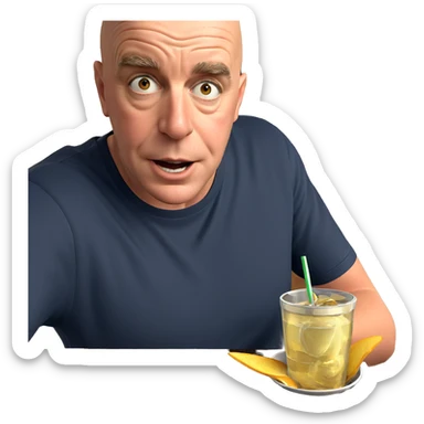 boy enjoying drink indoors sticker