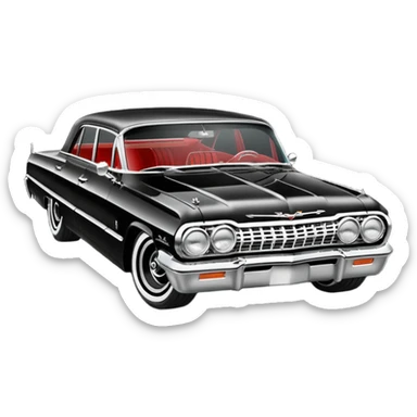 Satan’s streamlined Hot rod custom 1964 impala low rider four door carbon fiber hood   driving straight to hell  sticker