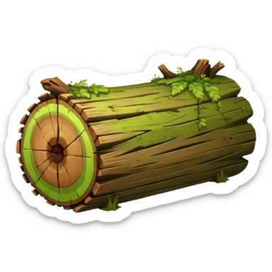 create a dnd style fallen_log.png using 48x48 pixels size sticker