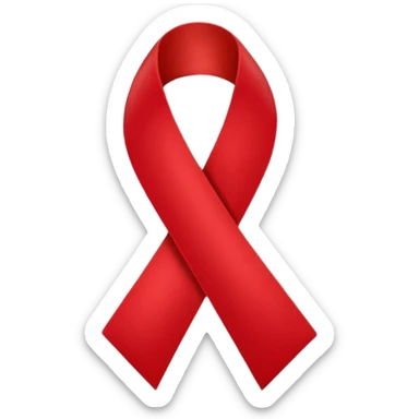 AIDS awareness red ribbon, simple, bold sticker