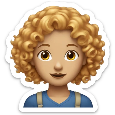 strawberry blond curly haired girl sticker