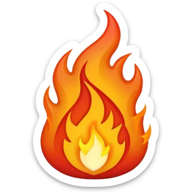 fire emoji in iPhone style, with a smaller, more contained flame sticker