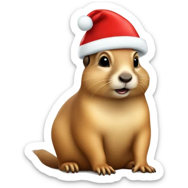 Prairie dog in Santa hat sticker