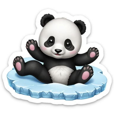 baby panda sliding sticker